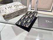 Dior Passport Holder Beige And Black Oblique Print Fabric - 13x9.5cm - 5