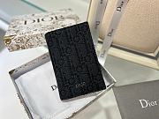 Passport Holder Black Oblique Print Fabric - 13x9.5cm - 1