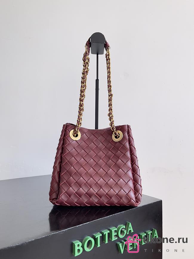 Bottega Veneta Small Parachute Chain Burgundy - 20x17x16.5cm - 1