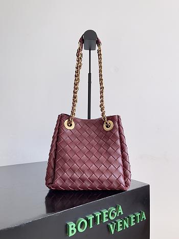 Bottega Veneta Small Parachute Chain Burgundy - 20x17x16.5cm