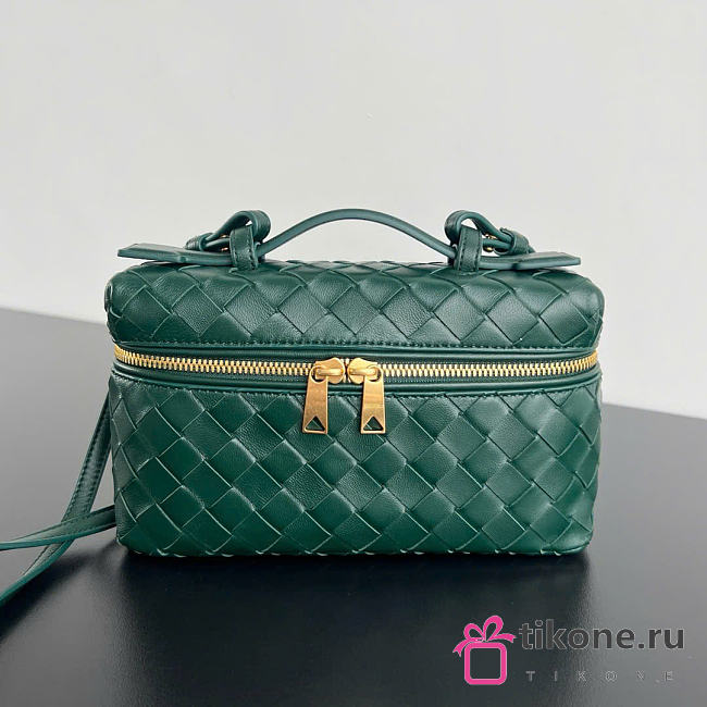 Bottega Veneta Bang Bang Vanity Case Dark Green - 23x12.5x4cm - 1