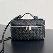 Bottega Veneta Bang Bang Vanity Case Black Silver Hardware - 23x12.5x4cm - 1