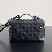 Bottega Veneta Bang Bang Vanity Case Black Silver Hardware - 23x12.5x4cm - 3