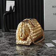 Bottega Veneta Small Lauren 1980 Gold Leather Clutch Bag - 20x15x7.5cm - 5