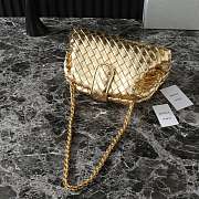 Bottega Veneta Small Lauren 1980 Gold Leather Clutch Bag - 20x15x7.5cm - 3