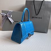 Balenciaga Hourglass Small White Crocodile Embossed Silver Hardware - 23x10x14cm - 5