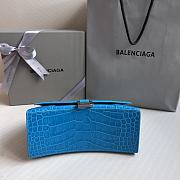 Balenciaga Hourglass Small White Crocodile Embossed Silver Hardware - 23x10x14cm - 3