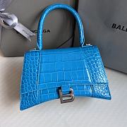 Balenciaga Hourglass Small White Crocodile Embossed Silver Hardware - 23x10x14cm - 2