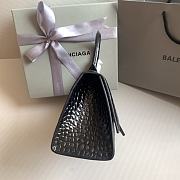 Balenciaga Hourglass Small Black Crocodile Embossed Black Hardware - 23x10x14cm - 5