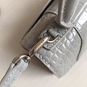 Balenciaga Hourglass Small Gray Crocodile Embossed Silver Hardware - 23x10x14cm - 6