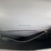 Balenciaga Hourglass Small Gray Crocodile Embossed Silver Hardware - 23x10x14cm - 5