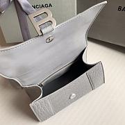 Balenciaga Hourglass Small Gray Crocodile Embossed Silver Hardware - 23x10x14cm - 4