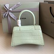 Balenciaga Hourglass Small Pastel Green Crocodile Embossed Silver Hardware - 23x10x14cm - 6