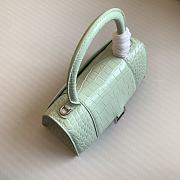 Balenciaga Hourglass Small Pastel Green Crocodile Embossed Silver Hardware - 23x10x14cm - 5