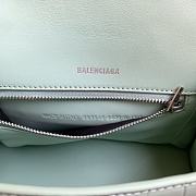 Balenciaga Hourglass Small Pastel Green Crocodile Embossed Silver Hardware - 23x10x14cm - 2