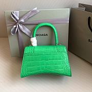 Balenciaga Hourglass Small Green Crocodile Embossed Green Hardware - 23x10x14cm - 5