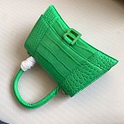 Balenciaga Hourglass Small Green Crocodile Embossed Green Hardware - 23x10x14cm - 2