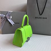 Balenciaga Hourglass XS Neon Green Crocodile Embossed Silver Hardware - 19x8x13cm - 5