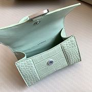 Balenciaga Hourglass XS Pastel Green Crocodile Embossed Silver Hardware - 19x8x13cm - 2