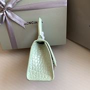 Balenciaga Hourglass XS Pastel Green Crocodile Embossed Silver Hardware - 19x8x13cm - 4