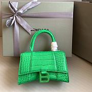 Balenciaga Hourglass XS Green Crocodile Embossed Green Hardware - 19x8x13cm - 1