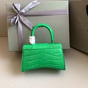 Balenciaga Hourglass XS Green Crocodile Embossed Green Hardware - 19x8x13cm - 6