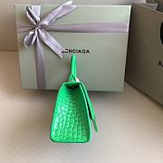 Balenciaga Hourglass XS Green Crocodile Embossed Green Hardware - 19x8x13cm - 5