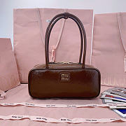 Miumiu Beau Naplak Patent Leather Bag Brown - 27x12x8cm - 1