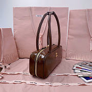 Miumiu Beau Naplak Patent Leather Bag Brown - 27x12x8cm - 5