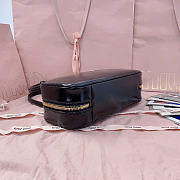 Miumiu Beau Naplak Patent Leather Bag Black - 27x12x8cm - 6