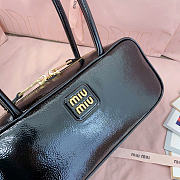 Miumiu Beau Naplak Patent Leather Bag Black - 27x12x8cm - 2