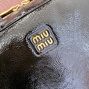 Miumiu Beau Naplak Patent Leather Bag Black - 34x22x10cm - 3