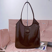 Miumiu Ivy Naplak Patent Leather Bag Brown - 40x35cm - 1