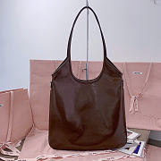 Miumiu Ivy Naplak Patent Leather Bag Brown - 40x35cm - 4