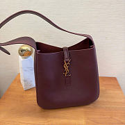 YSL Le 5 A 7 Supple Small In Grained Leather Burgundy - 23x22x8.5cm - 2