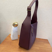 YSL Le 5 A 7 Supple Small In Grained Leather Burgundy - 23x22x8.5cm - 6