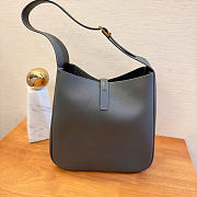 YSL Le 5 A 7 Supple Small In Grained Leather Gray - 23x22x8.5cm - 4