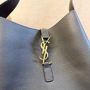 YSL Le 5 A 7 Supple Small In Grained Leather Gray - 23x22x8.5cm - 3