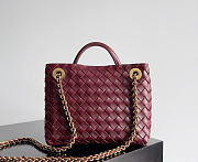 Bottega Veneta Small Andiamo With Chain Burgundy - 25x22x10.5cm - 3