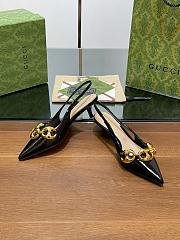 Gucci Marina Chain Patent Leather Slingback Pumps Black 5cm - 6