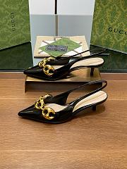 Gucci Marina Chain Patent Leather Slingback Pumps Black 5cm - 3