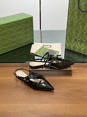 Gucci Strappy Ballet Flats In Black Leather - 6