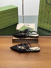 Gucci Strappy Ballet Flats In Black Leather - 5