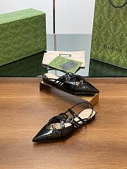 Gucci Strappy Ballet Flats In Black Leather - 4