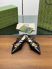 Gucci Strappy Ballet Flats In Black Leather - 2