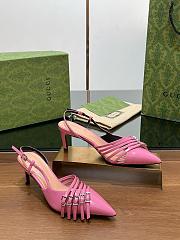 Gucci Slingback Pump in Pink Leather 6.5cm - 1