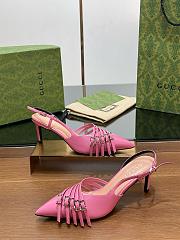 Gucci Slingback Pump in Pink Leather 6.5cm - 6