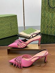 Gucci Slingback Pump in Pink Leather 6.5cm - 5