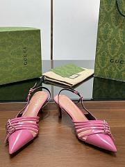 Gucci Slingback Pump in Pink Leather 6.5cm - 2