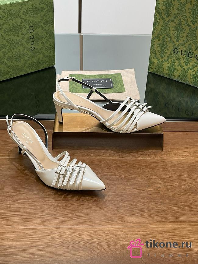 Gucci Slingback Pump in White Leather 6.5cm - 1